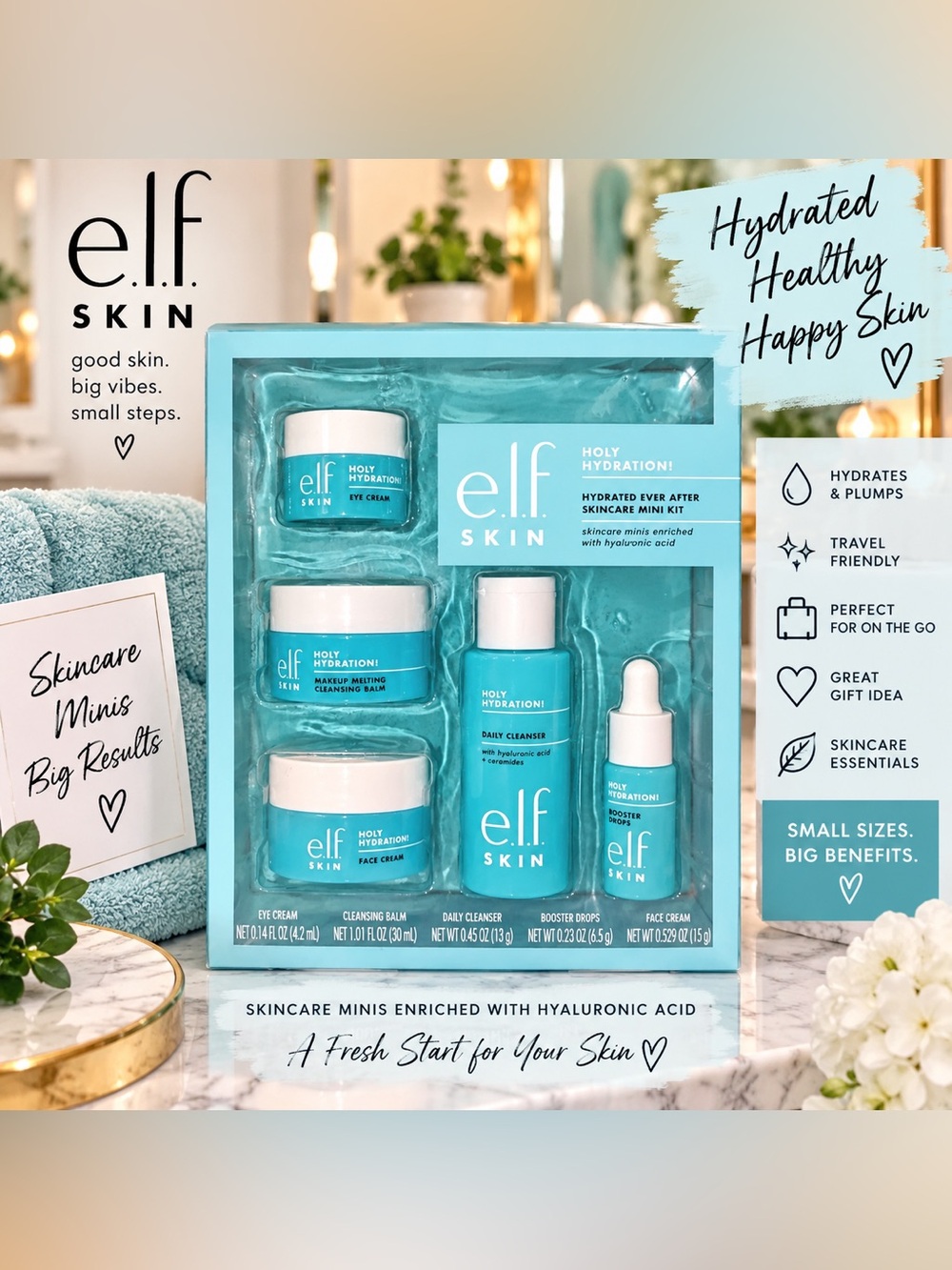 ELF Skin Holy Hydration Mini Kit - Aqua Turquoise